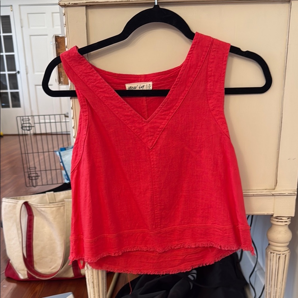 Madewell Red Crop Sleeveless Tank